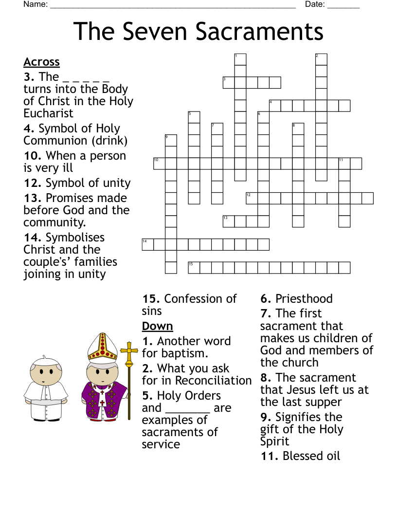The Seven Sacraments Crossword WordMint The Seven Sacraments Crossword WordMint