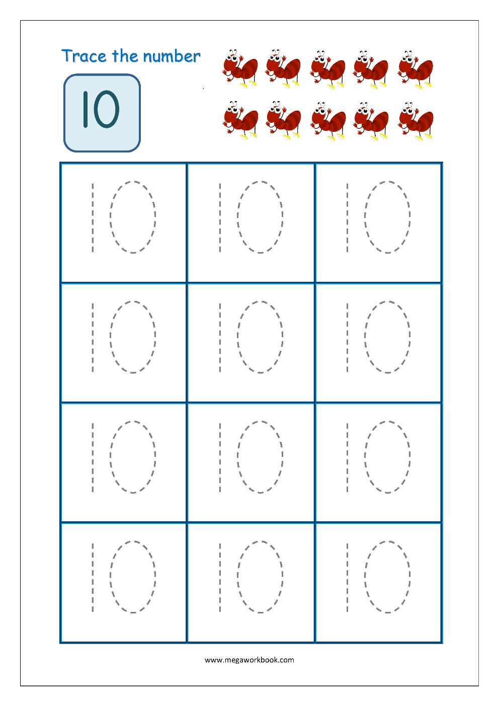 number tracing worksheets
