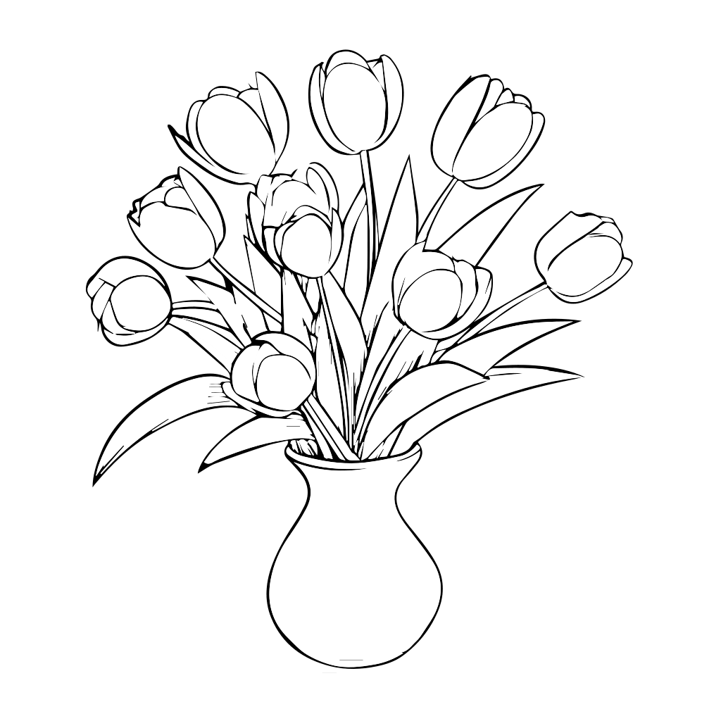 tulip template to color tulip template to color