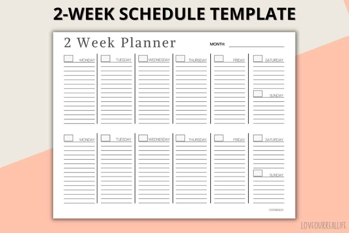 printable 2 week planner printable 2 week planner