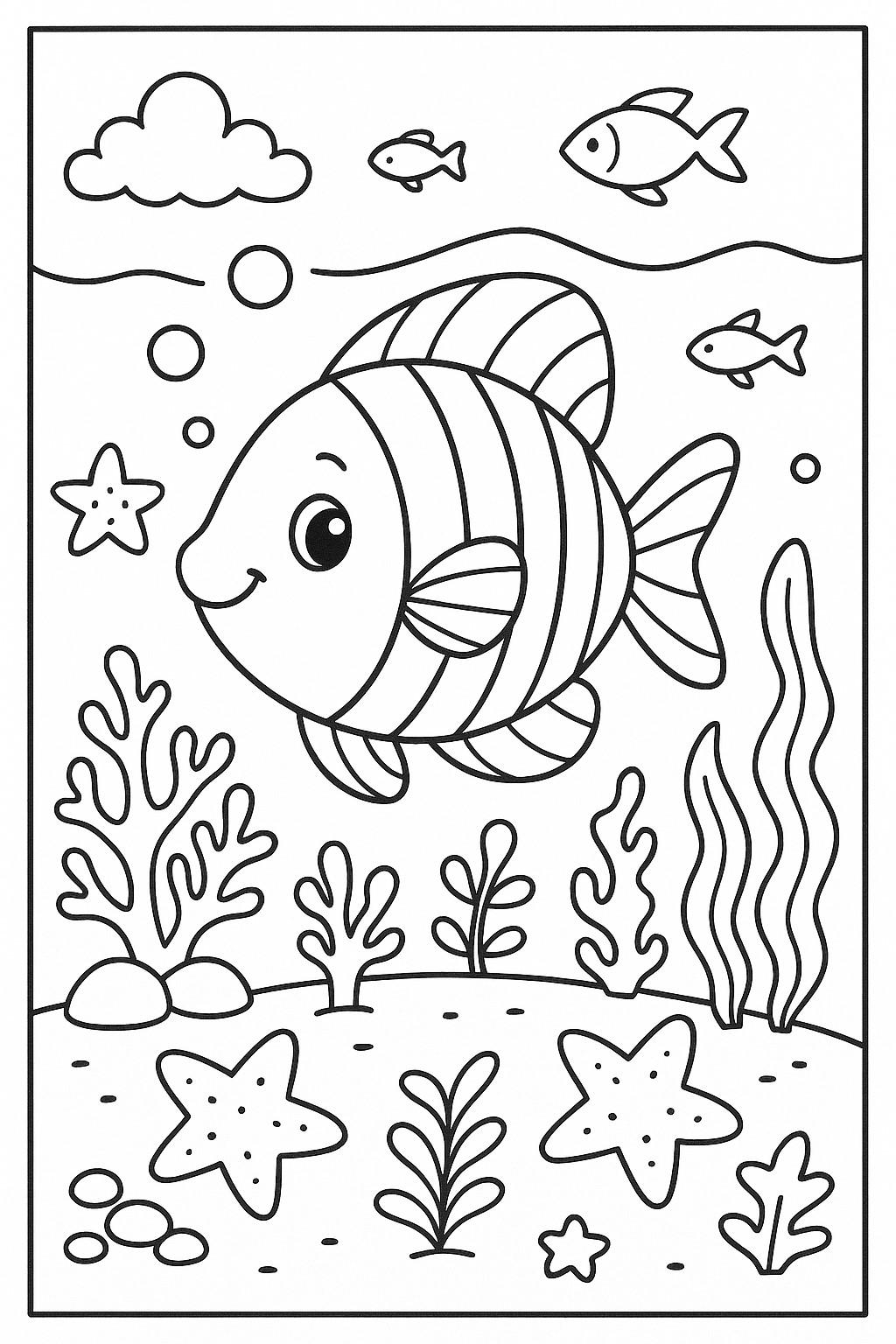 coloring book pages of fish