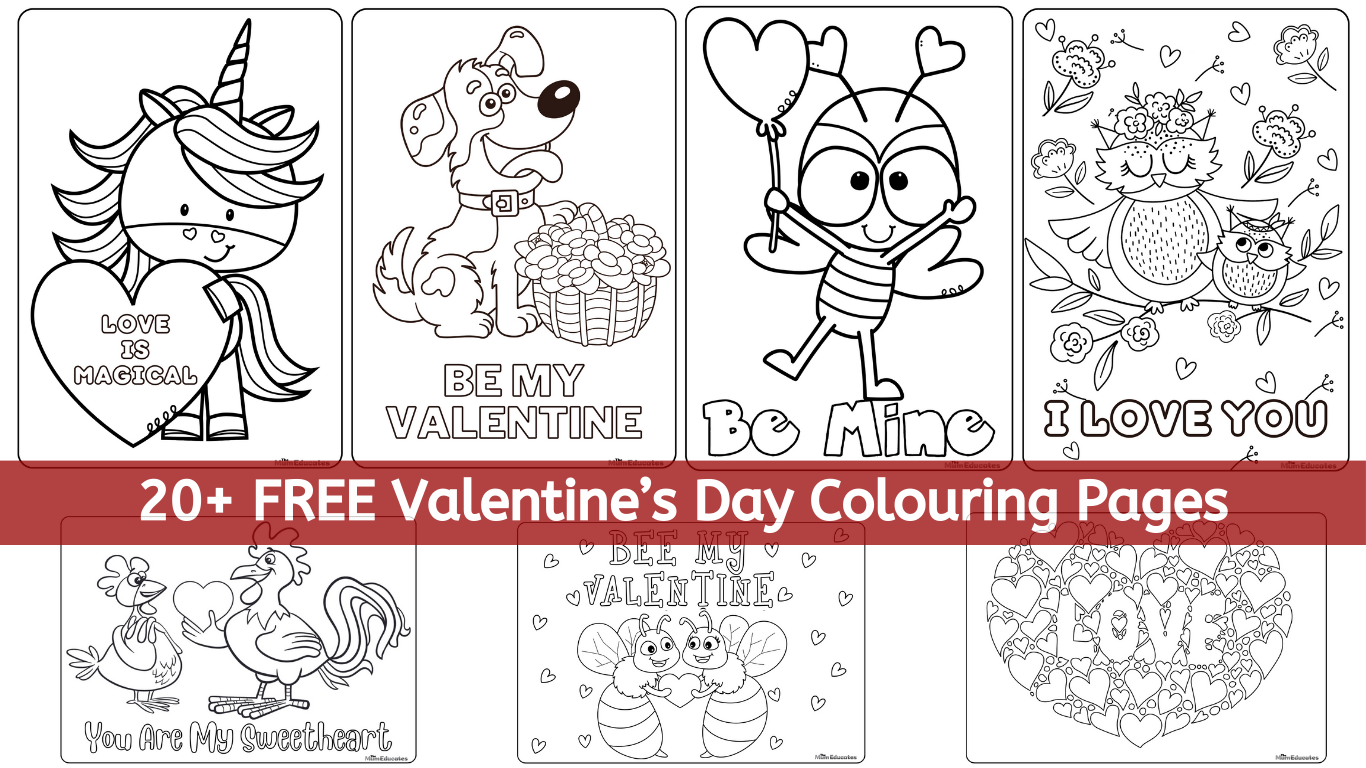 valentine's day colouring pages free