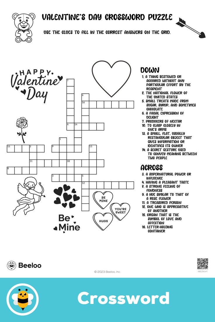 valentine's day crossword puzzle free printable valentine's day crossword puzzle free printable