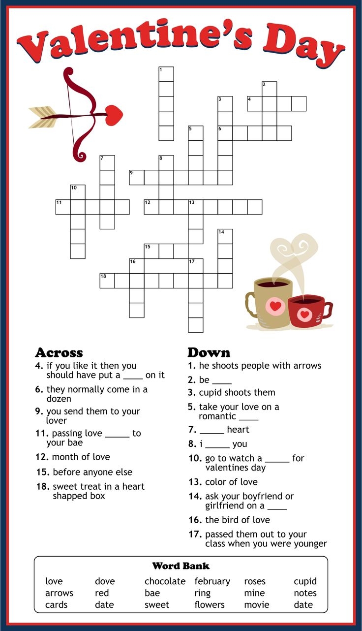 free printable valentine crossword puzzles printable free printable valentine crossword puzzles printable
