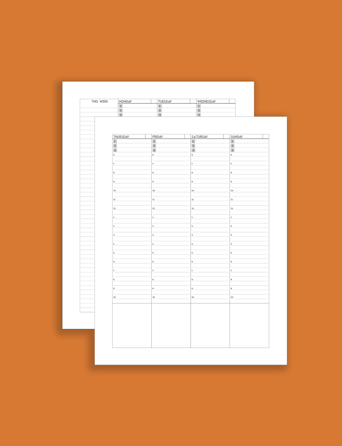 weekly vertical planner printable weekly vertical planner printable