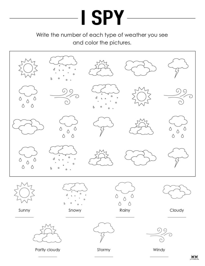free printable weather worksheets for kindergarten