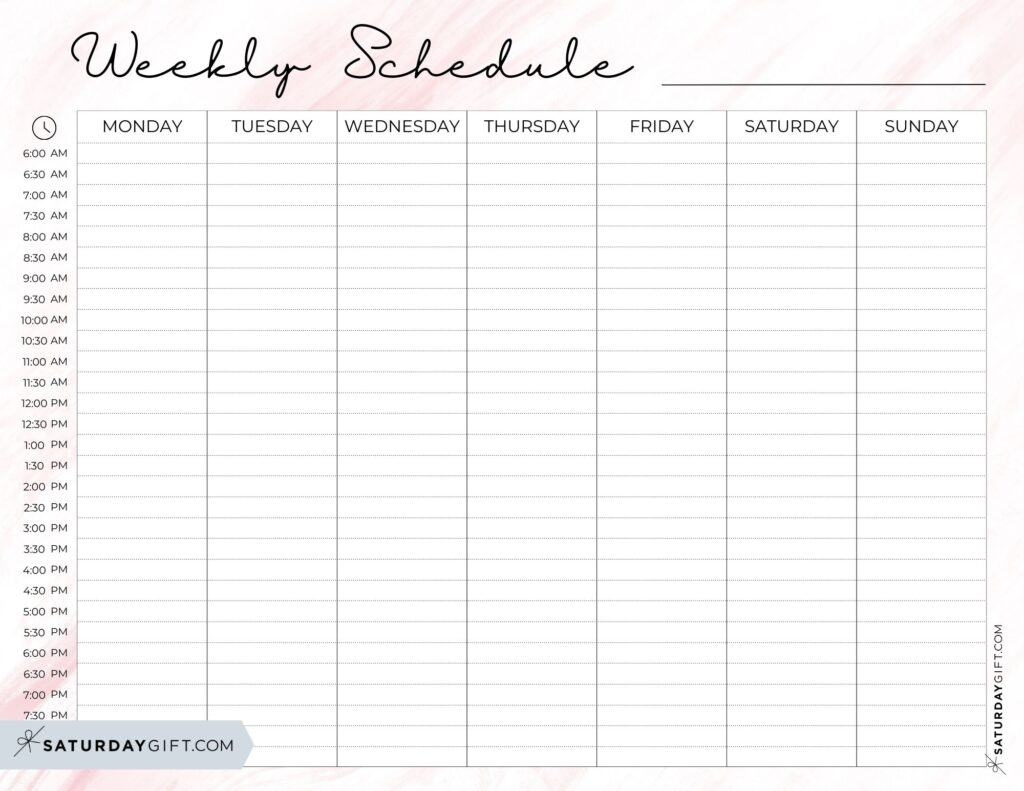 free printable cute hourly planner free printable cute hourly planner