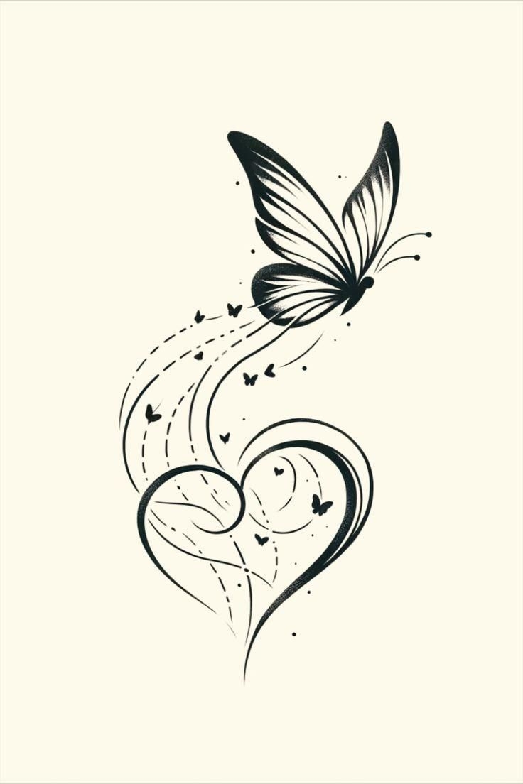 butterfly in a heart tattoo
