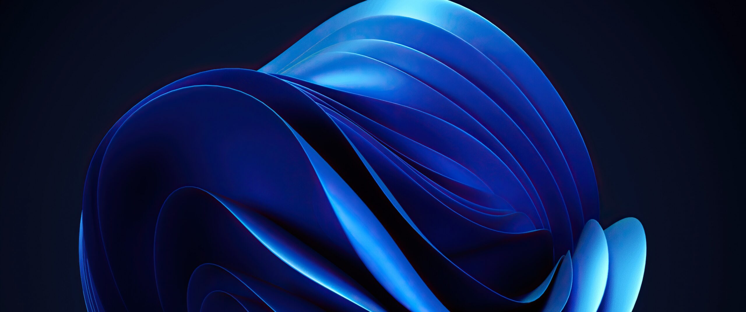 Windows 11 Blue Background Dark Theme 4K Wallpaper