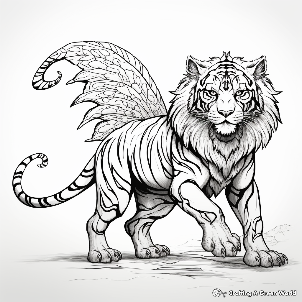 Winged Tiger Coloring Pages Free Printable 