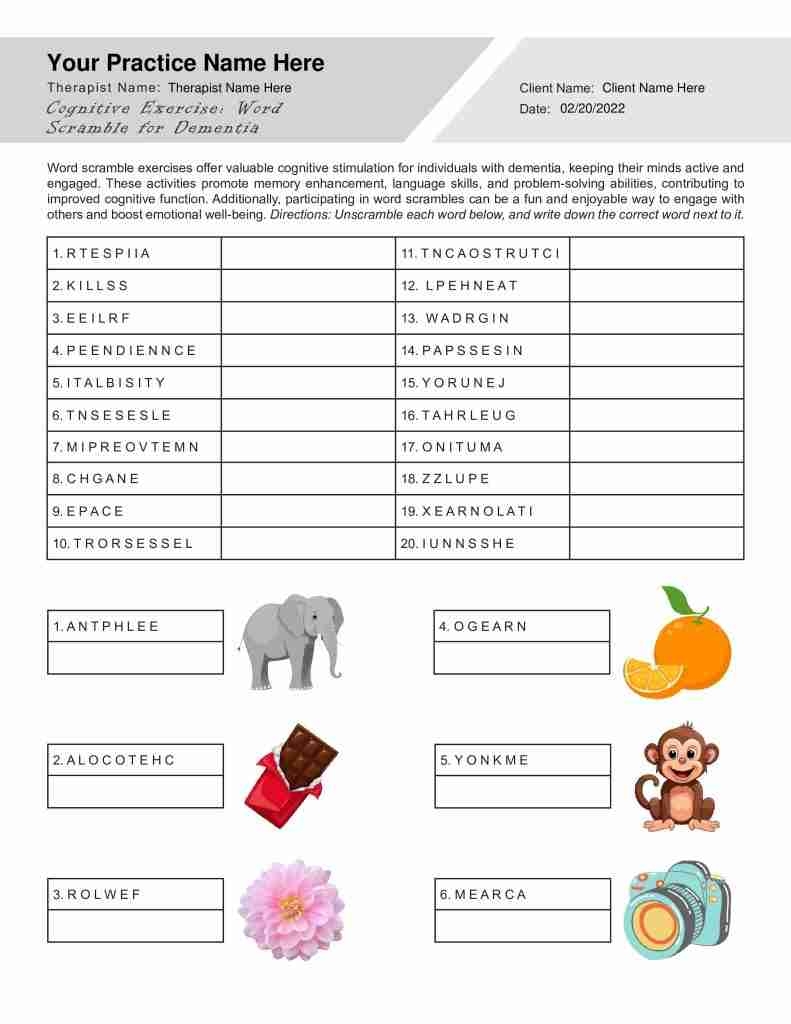 free printable dementia worksheets pdf